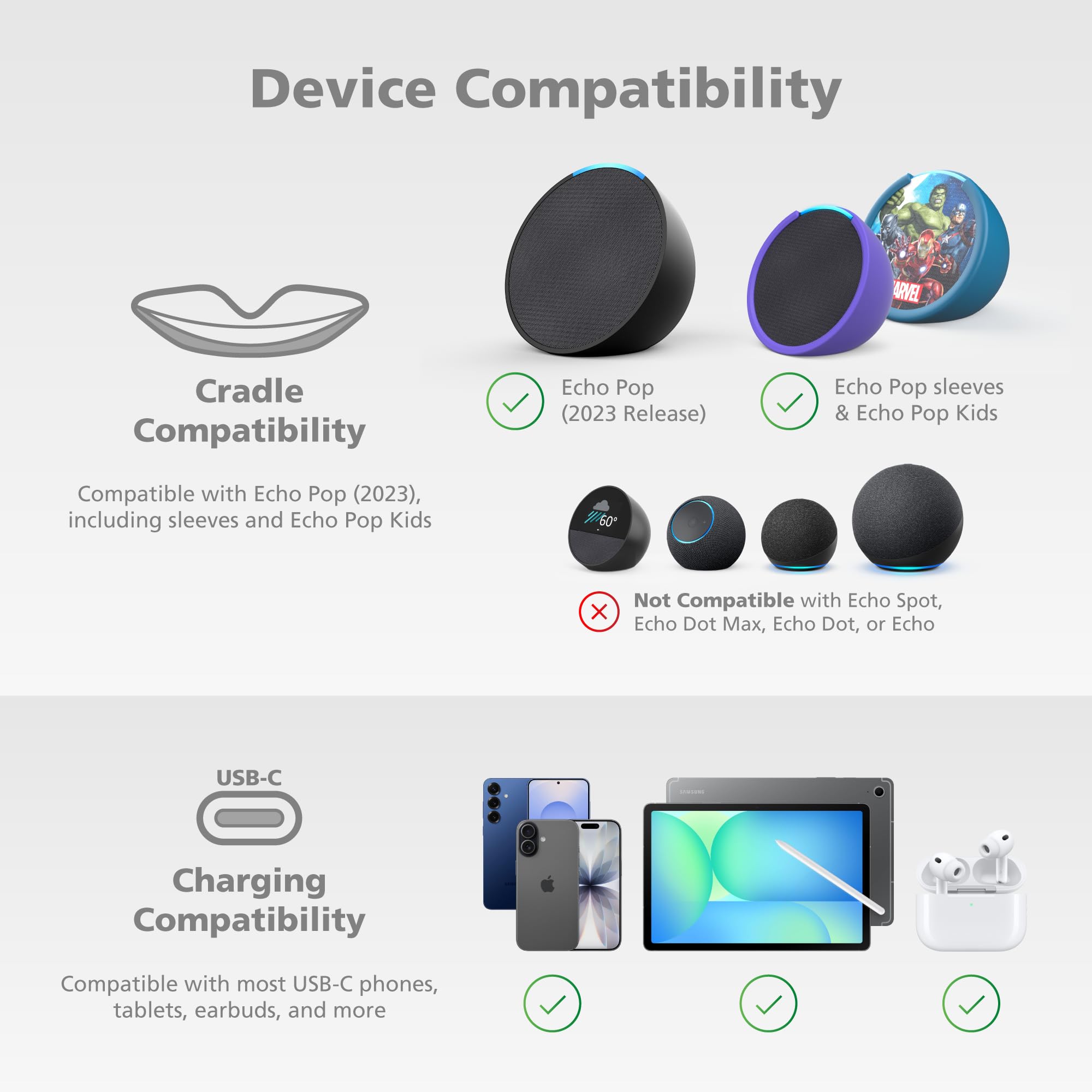 Echodo2点t Echopop1点　三点セット Amazon.com: Mission 2-in-1 Light Stand with USB-C Charging for